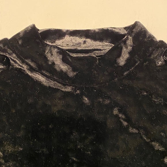 A New Day | Crushed Black Velvet Short Sleeve Top - Picture 3 of 6